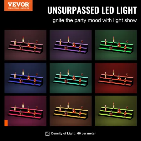 LED oplyst spiritusflaske Display Bar Shelf RF & App Control 48