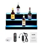 LED Lighted Liquor Bottle Display, 3 Tiers 24 Inch Commercial Illuminated Home Bar Shelf, 3 Steps Whiskey Rack Stand, Acrylic Dr
