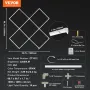 Firkantet LED garage lys 22000LM 5 gitter lys bil detaljerede