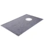 Shower Curb Kit, 38\"x60\"" Watertight Shower Curb Overlay with 4\"" ABS Offset Bonding Flange, 4\"" Stainless Steel Grate, 2 Cu