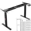 Elektrisk stående skrivebordsramme Dual Motor Justerbar 65-129 cm H sort