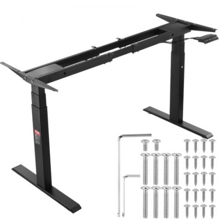 Elektrisk stående skrivebordsramme Dual Motor Justerbar 65-129 cm H sort