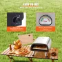 12" Electric Pizza Oven Countertop, Stainless Steel Pizza Maker Machine with Pizza Stone and Spatula, Heats up to 850°F, Multipu