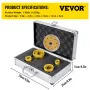 Diamond Drill Bits 4pcs Diamond Hole Saw 25/35/50/68 mm
