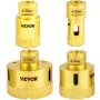 Diamond Drill Bits 4PCS Diamond Hole Saw 25/35/50/68mm Tile Hole Saw Kit Vacuum Brazed Diamond Drill Bit 0.59in/15mm Segment Til