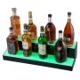 LED Lighted Liquor Bottle Display, 2 Tiers 24 Inch Commercial Illuminated Home Bar Shelf, 2 Steps Whiskey Rack Stand, Acrylic Dr