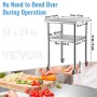 Stainless Steel Prep Table, 24 x 24 x 36 Inch, 600lbs Load Capacity Heavy Duty Metal Worktable with Adjustable Undershelf &