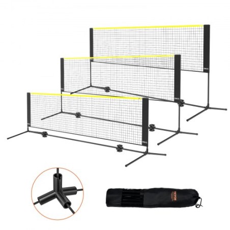 Badminton Net, Height Adjustable Volleyball Net, 10ft Wide Foldable Pickleball Net, Portable Easy Setup Tennis Net Set with