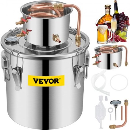 Gal Home Use Moonshine Still Brewing Stainless Steel Distiller Water Distilling Equipment