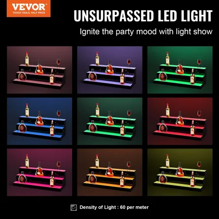 LED oplyst spiritusflaske Display Bar Shelf RF & App Control 30