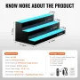 LED Lighted Liquor Bottle Display, 3 Tiers 30 Inch Commercial Illuminated Home Bar Shelf, 3 Steps Whiskey Rack Stand, Acrylic Dr