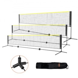 Badminton net, højdejusterbart volleyballnet, 17ft bredt sammenfoldeligt pickleball net, bærbar let opsæt tennis netto sæt med