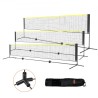 Badminton net, højdejusterbart volleyballnet, 17ft bredt sammenfoldeligt pickleball net, bærbar let opsæt tennis netto sæt med