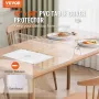Plastic Table Cover, 42 x 60 Inch 2.0 mm Thick Clear Table Protector, Rectangle PVC Desk Mat, Waterproof & Easy Cleaning Desk Pa