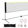 Badminton net, højdejusterbart volleyballnet, 20ft bredt sammenfoldeligt pickleball net, bærbart tennisnet sæt med poler,