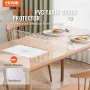 Plastic Table Cover, 42 x 72 Inch 2.0 mm Thick Clear Table Protector, Rectangle PVC Desk Mat, Waterproof & Easy Cleaning Desk Pa