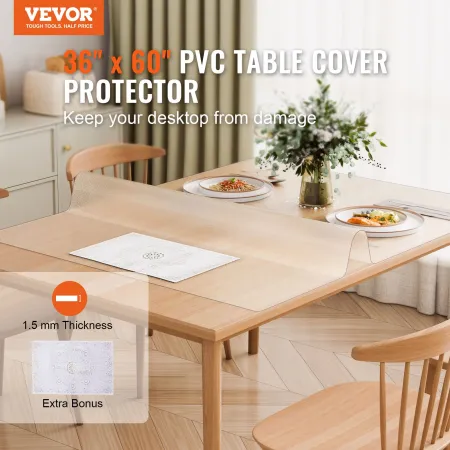PVC Tabel Protector 36x60 tommer Frostet Plastic Desk Protector