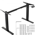 Electric Standing Desk Frame Adjustable 70-117 cm H Black Workstation Base