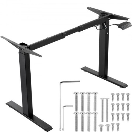 Electric Standing Desk Frame Adjustable 70-117 cm H Black Workstation Base