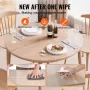 Plastic Table Cover, 42 x 42 Inch 2.0 mm Thick Clear Table Protector, Round PVC Desk Mat, Waterproof & Easy Cleaning Desk Pad Ta