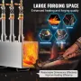 Portable Propane Forge, 3 Burner Farrier Forge, 2600℉ Tool and Knife Making Blacksmithing Gas Forge, Large Capacity Square Stain