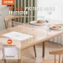 Plastic Table Cover, 40 x 60 Inch 2.0 mm Thick Clear Table Protector, Rectangle PVC Desk Mat, Waterproof & Easy Cleaning Desk Pa