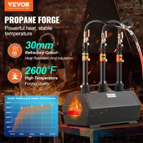 Portable Propane Forge 3 Burner Farrier Forge 2600â „‰ Værktøjskniv Metal Forge
