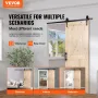 Barn Door and Hardware Kit, 30" x 84" Wood Sliding Barn Door, Smoothly and Quietly, Barn Door Kit with 8-in-1 Floor Guide and Do