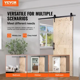 Stald dør og hardware -kit 30 "x 84" træ glidende stalddør sæt
