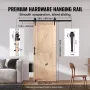 Barn Door and Hardware Kit, 30" x 84" Wood Sliding Barn Door, Smoothly and Quietly, Barn Door Kit with 8-in-1 Floor Guide and Do