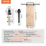Stald dør og hardware -kit 30 "x 84" træ glidende stalddør sæt