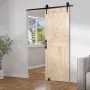 Barn Door and Hardware Kit, 30" x 84" Wood Sliding Barn Door, Smoothly and Quietly, Barn Door Kit with 8-in-1 Floor Guide and Do