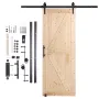 Barn Door and Hardware Kit, 30" x 84" Wood Sliding Barn Door, Smoothly and Quietly, Barn Door Kit with 8-in-1 Floor Guide and Do