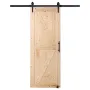 Barn Door and Hardware Kit, 30" x 84" Wood Sliding Barn Door, Smoothly and Quietly, Barn Door Kit with 8-in-1 Floor Guide and Do