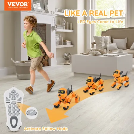 Remote Control Robot Dog Toy, 2.4GHz RC Dog Programmable Smart Interactive Robotic Pet for Kids with Follow Function, Touch & Vo