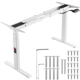 Electric Standing Desk Frame Dual Motor Adjustable 66-129cm H White
