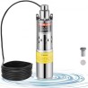 Solar Water Pump, 24V DC 277W Submersible Deep Well Pump, Max Flow 9.25 GPM, Max Head 272 ft, Max Submersion 65.6 ft, Solar