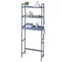 Over the Toilet Storage, 3-Tier Adjustable Over Toilet Bathroom Organizer, Bamboo Storage Shelf Rack with 3 Hooks, Freestanding 