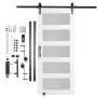 Stalddør og hardware -kit 36 ​​"X 84" Træ og glasskydedørdørsæt