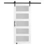 Stalddør og hardware -kit 36 ​​"X 84" Træ og glasskydedørdørsæt