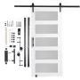 Stalddør og hardware -kit 42 "x 84" træ og glas glidende