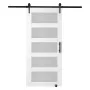 Stalddør og hardware -kit 42 "x 84" træ og glas glidende