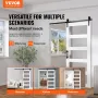 Stalddør og hardware -kit 32 "x 84" træ og glas glidende