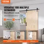 Barn Door and Hardware Kit, 42" x 84" Wood Sliding Barn Door, Smoothly and Quietly, Barn Door Kit with 8-in-1 Floor Guide and Do