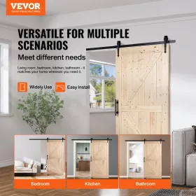 Stald dør og hardware -kit 30 "x 42" træ glidende stalddør sæt