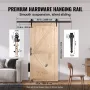Barn Door and Hardware Kit, 42" x 84" Wood Sliding Barn Door, Smoothly and Quietly, Barn Door Kit with 8-in-1 Floor Guide and Do
