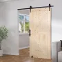 Barn Door and Hardware Kit, 42" x 84" Wood Sliding Barn Door, Smoothly and Quietly, Barn Door Kit with 8-in-1 Floor Guide and Do
