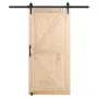 Barn Door and Hardware Kit, 42" x 84" Wood Sliding Barn Door, Smoothly and Quietly, Barn Door Kit with 8-in-1 Floor Guide and Do