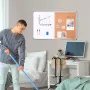 36"x 24" Whiteboard & Cork Board Combo with Aluminum Frame – 2-in-1 Magnetic Dry Erase Bulletin Board for Wall Mount – Ideal for