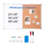 36 "X 24" Whiteboard & Cork Board Combo med aluminiumsramme til